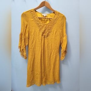 Indigo Rose Mustard Yellow Boho Dress